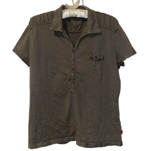 Levi’s Olive Green Half Button Short Sleeve Polo Shirt